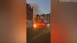 WATCH: Wild moment electric bus bursts into flames with people on board. https://trib.al/uduo8b2 | Fox Business