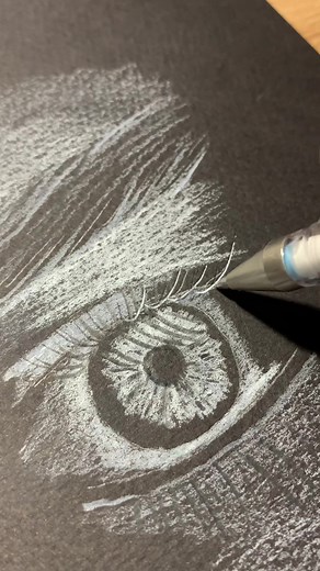 Realistic Eye Drawing on Black Paper Tutorial