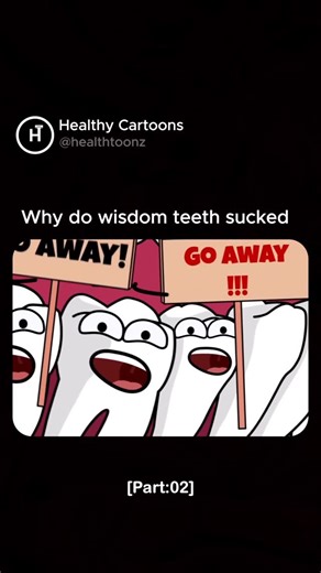 Healthy Cartoons on Instagram: "Wisdom teeth proof that not everything that comes with age is helpful. Wisdom teeth arrive like a late guest who thinks they’re important but only bring discomfort. They take up space, push things around, and add pressure you never needed. It’s nature’s way of showing that some “extras” in life are more hassle than help. FollFollow @healthtoonz for more health related videos. video @casicreativo . . . #teeth #wisdomteeth #dentist #wisdomteethremoval #wisdomtooth #