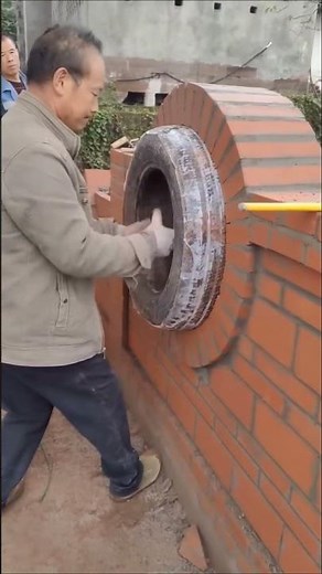 Excellent technique to build round windows 👌🇺🇲🇲🇽 #construction #skills #diy #usa #mexico