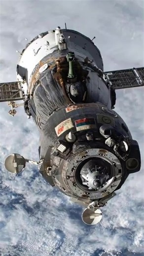 A Soyuz spacecraft drifting high above the Earth. #space #spacecraft #earth