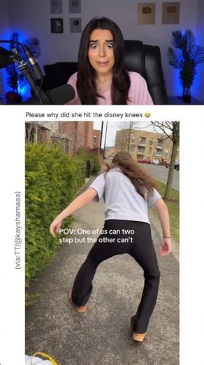 SHE CAN'T DO THE TWO STEP WALK 😭