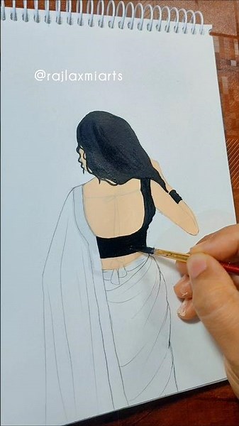 Graceful Bengali Girl in Red Saree| Cultural Portrait #art #shorts #painting