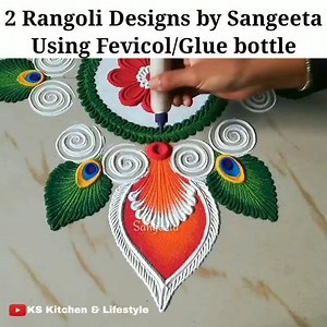 194K views · 74 reactions | 2 Rangoli Designs by Sangeeta using Fevicol/Glue bottle | Indian Rangoli Art | Facebook