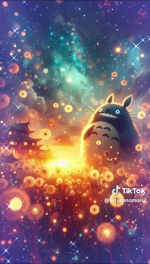 ラベンダー畑を散歩するトトロ｜幻想的な風景散歩