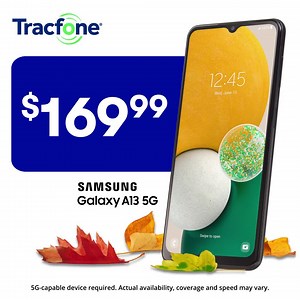 Fall for a new phone this season and get the Samsung Galaxy A13 5G for $169.99. | Tracfone Wireless