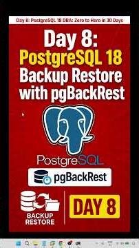 Day 8: PostgreSQL 18 Backup Restore with pgBackRest #postgresql #backup #restore #pgbackrest #day8