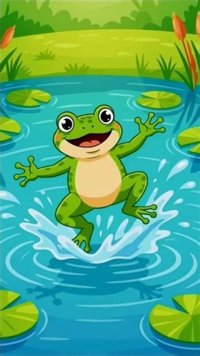 🐸 Dancing Frog on Water | Funny Cartoon Rhymes for Kids