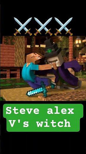 steve alex V's witch fight video in Minecraft।#kgbkagameplay,#minecraftanimation