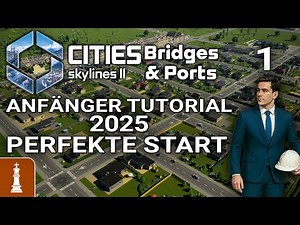 BEGINNER Tutorial 2025: PERFECT GAME START ♚ Let's Play Cities: Skylines 2 Bridges & Ports #1
