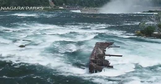Iron boat from 1918 may fall over Niagara Falls due to storm