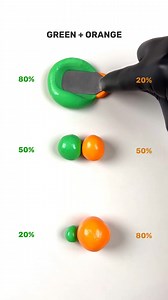 10K views · 114 reactions | Did you have a favorite result? Green + orange ratio clay color mixing ASMR!  | DJ Satisfying | Facebook