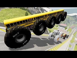 BMNG Drive - Epic High Speed Monster Truck Jumps Crashes #063 - BeamNG Drive