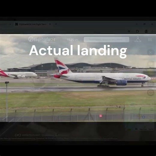 IRL vs Flightradar24 landing #youtubeshorts