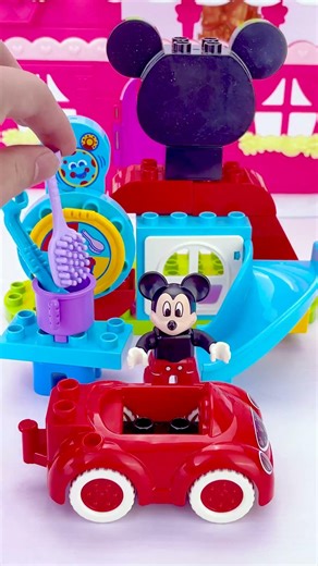 Satisfying with Unboxing Mouse Clubhouse & Car Building Kit Playset #shortvideo #mickeymouse