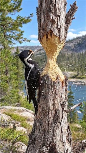 Woodpecker’s Incredible Power! Nature’s Tiny Tree-Drill Expert! 😱