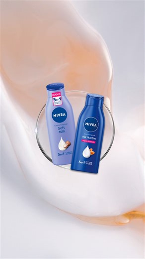 Las cremas corporales NIVEA 5en1 son el cuidado más completo si tenés piel seca😉 NIVEA Soft Milk brinda humectación y suavidad profunda, mientras que NIVEA Milk Nutritiva nutre intensamente la piel extra seca. Ambas enriquecidas con Sérum de Humectación Profunda para una hidratación duradera 😍 | NIVEA