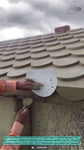 Roof Tile Shaping Tool: Curved Template for Precise Concrete Roof Finishing