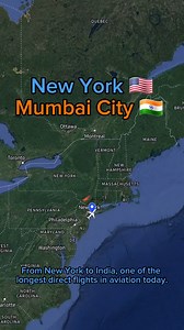 2M views · 27K reactions | New York - Mumbai City. One of the longest flights in aviation today! | Flight and routes Every day | Facebook