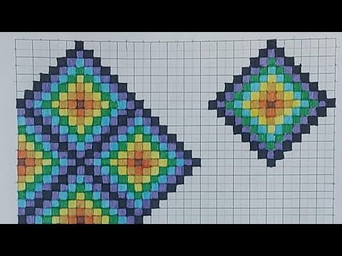 Diamond Geometric pixel art✨✨✨