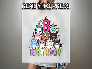 Squishmallow Birthday DTF, Happy Birthday Print, Heat Press DTF Transfer, Squish Squad Print, Premium DTF Transfer, Cute Squishmallow Print - Etsy