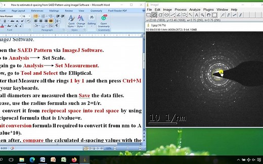 用ImageJ测量TEM-SAED的晶面间距