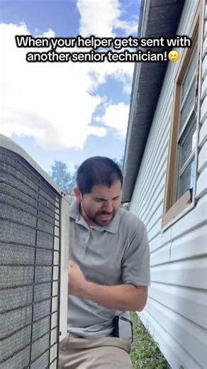 When your helper gets sent with another senior tech!🥲#hvactechnician #funny