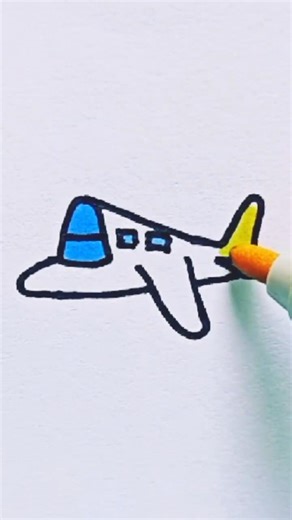 How to draw an aeroplane ✈️ easy drawing step by step made for beginners and drawing lovers ❤️