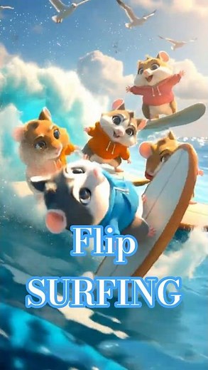 Dancing Hamsters Crash the Waves - Wait for the Backflip #cute #funny #100k