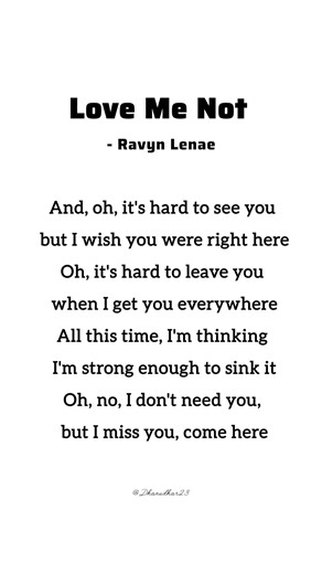 Love me not - Ravyn Lenae (lyrics) #lovemenot#ravynlenae#lyrics#fyp