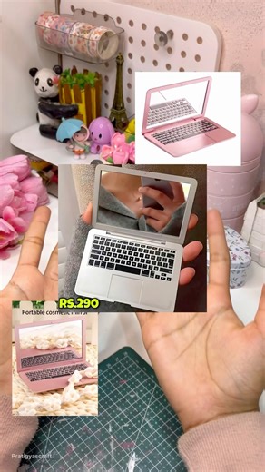 Diy Mini Laptop Mirror 😱 #youtubeshorts #diy #handmade #mirror #minicraft #shorts #shortsfeed