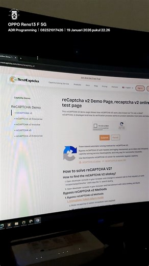 ADR Programming on Instagram: "Butuh bot yang bypass recaptcha secepat kilat, ini demonya.! Infokan saja detail bot atau automation yang ingin teman teman buat di WA 082321017426. Nanti kita diskusikan lebih lanjut projectnya. Cap apa,? CAP JEMPOL 🔥👍🔥 #captcha #recaptcha #recaptchav3 #recaptchaa #recaptcha_v3 #google #automation #bot #programming #python #pythons #pythonprogramming #pythoncode #technology #solver #captchaslider #slider #captchachallenge #scraping #crawling"