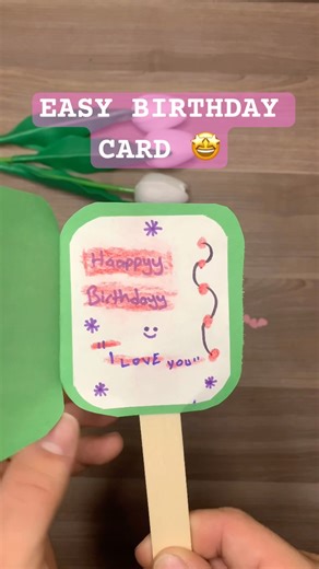 DIY Birthday Card 🎂 | Easy Handmade Greeting Card Idea #diy #birthdaycard #shorts