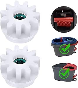 2 Pcs Easy Mop Pedal Broom Spin Mop Replacement One Way Clutch Bearing Bucket Gear Sprockets Repair Compatiable with Oceda Vilida and Market 90% Spin Mop System (2 Pcs Bearing Bucket Gears)