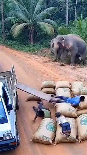 “Jungle Road par Elephant Chaos 🐘 Real CCTV”#elephantattack #elephant #cctvfootage #animals #funny
