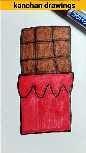Step by Step Chocolate Bar Drawing | Drawing a Yummy Chocolate Bar! 🍫 #art
