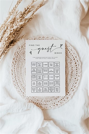 Find the Guest Bingo Bridal Shower Trivia, Bridal Bingo, Bridal Shower Game, Bridal Shower Printable, Wedding Game, Bridal Shower Bingo - Etsy