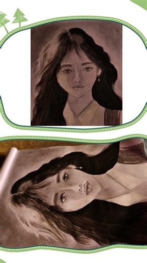 drawing of a smiling girl 😊# art # trend ........🌚