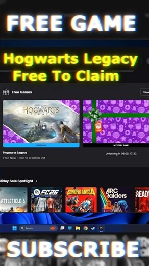 Hogwarts Legacy Free To Claim #hogwartslegacy #hogwartslegacyfree #epicgames