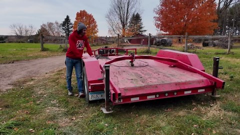 Picking up Logs with my Son