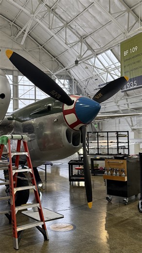 One distinctive feature of the P-38 Lightning is its counter-rotating propellers. In most single engine aircraft, several aerodynamic forces combine to pull the plane to the left, a set of effects pilots learn early as “turning tendencies.” With twin engines, designers can cancel out much of this behavior by having the propellers spin in opposite directions. On the P-38, the blades rotate outward at the top, which balances the forces from each engine and eliminates a critical engine. The result 