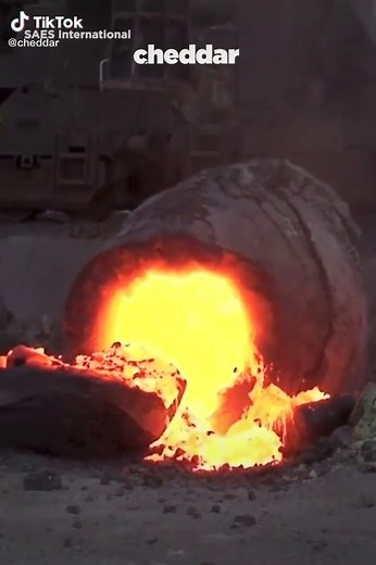 #break #crush #fire #molten #magma #concrete #cement #hot #heat #machine