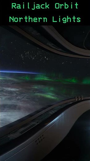 Railjack Spaceship in Earth's Orbit - Northern Lights | #Warframe Ambience