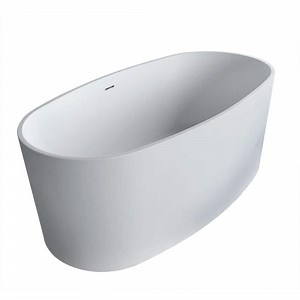 Reviews for ANZZI Bellentin Series 61 in. x 31 in. Flat Bottom Solid Surface Freestanding Soaking Bathtub with Center Drain in Matte White | Pg 1 - The Home Depot
