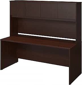 Bush Business Furniture Series C Elite 72W x 30D Desk Shell with Hutch in Mocha Cherry