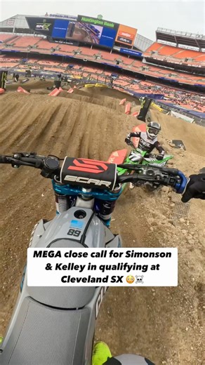 POV - SCARY Close Call at Cleveland SX #gopro#dirtbike#motocross#racing#fyp#iphone#viral#bike#rider