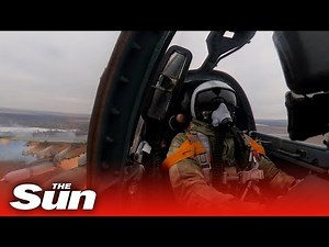 Russian Su-25 attack aircraft fires missiles at Ukrainian military facilities