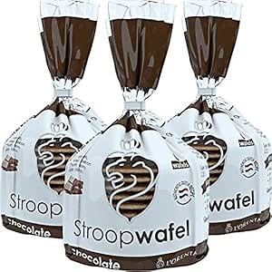 L'Orenta Stroopwafels 8-Count Bag - Chocolate Wafer Cookies for Dunking In Coffee - Authentic Dutch Recipe - Non GMO - Made By Dutch Bakers - No Artificial Sweeteners (Chocolate, 8 Count - 3 Bags)