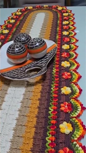 Elegant Turkish Crochet Table Runner ✨ Luxury Pattern! #crochet #tablerunner #shorts