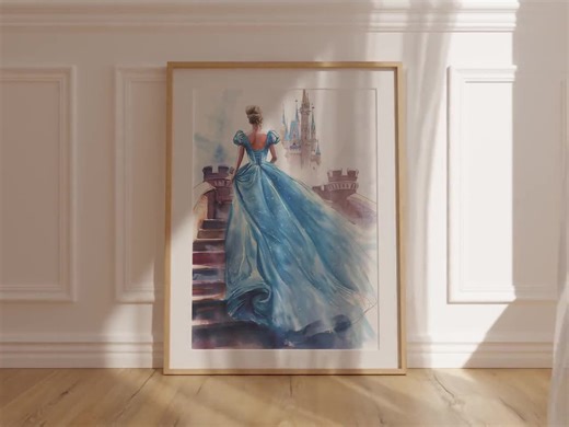 Cinderella Castle Watercolor Wall Art Print: Fairytale Princess Decor (digital Download) - Etsy Australia